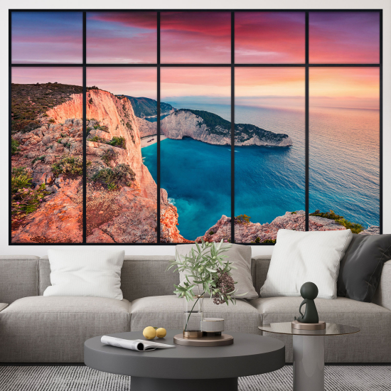 Optical Illusions Window Wall Sticker - Sea View