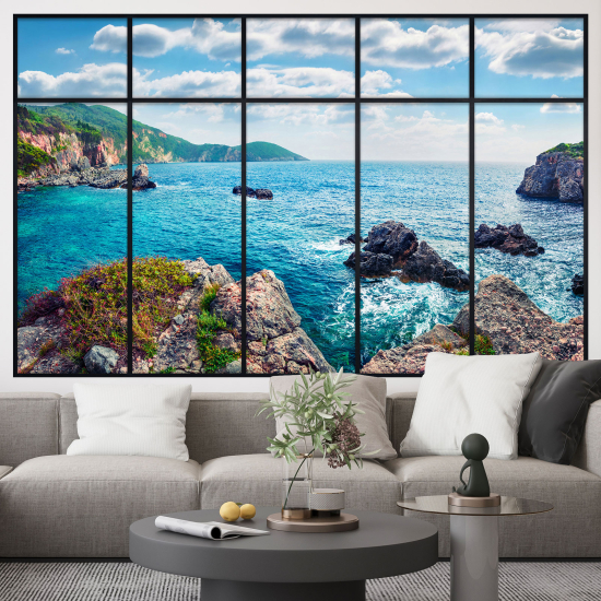 Optical Illusions Window Wall Sticker - Sea View