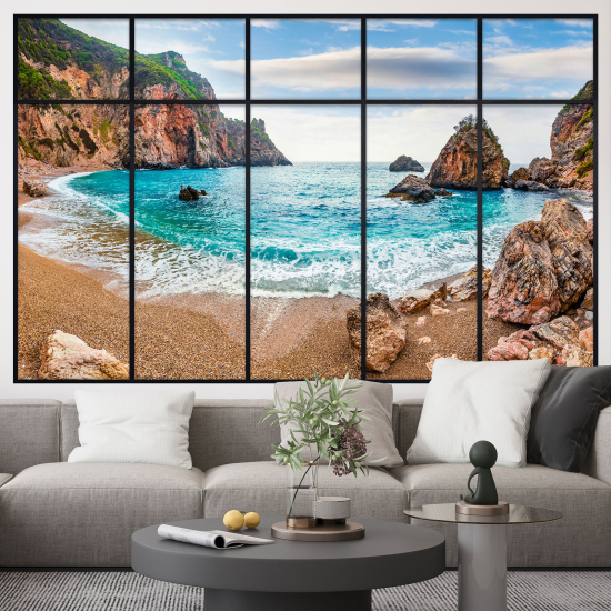 Optical Illusions Window Wall Sticker - Sea View