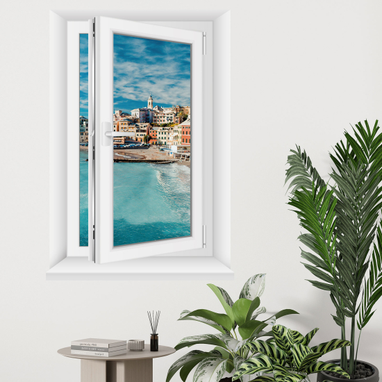 Optical Illusions Window Wall Sticker - Sea view