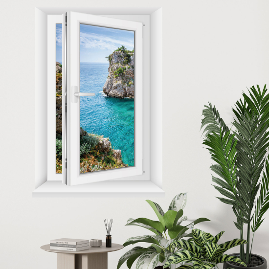 Optical Illusions Window Wall Sticker - Sea view