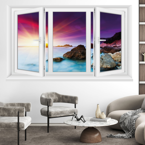 Optical Illusions Window Wall Sticker - Sea view