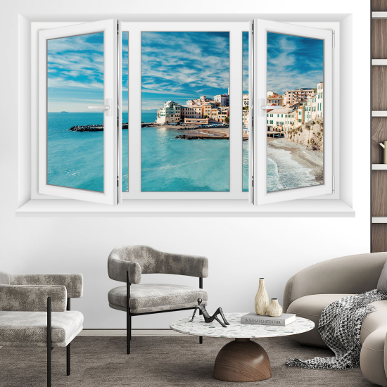 Optical Illusions Window Wall Sticker - Sea view