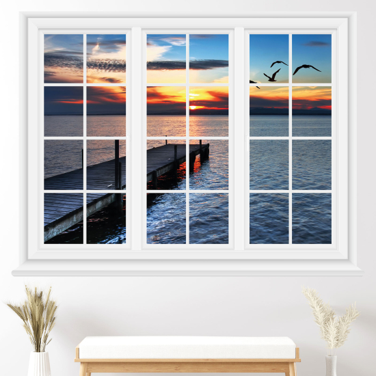 Optical Illusions Window Wall Sticker - Sea view