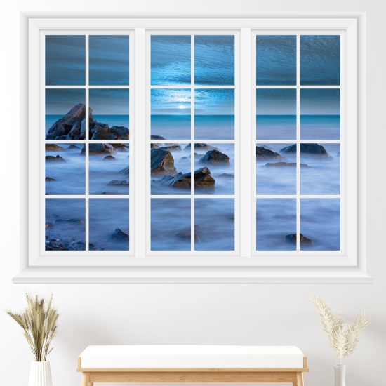 Optical Illusions Window Wall Sticker - Sea view