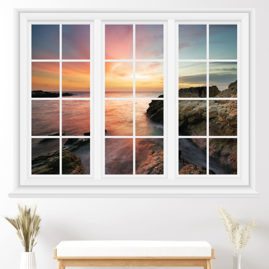 Optical Illusions Window Wall Sticker - Sea view