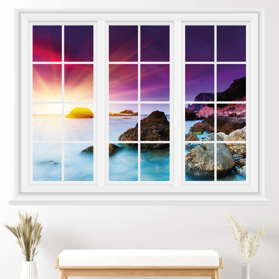 Optical Illusions Window Wall Sticker - Sea view