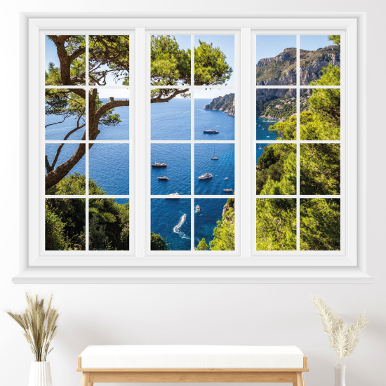 Optical Illusions Window Wall Sticker - Sea view