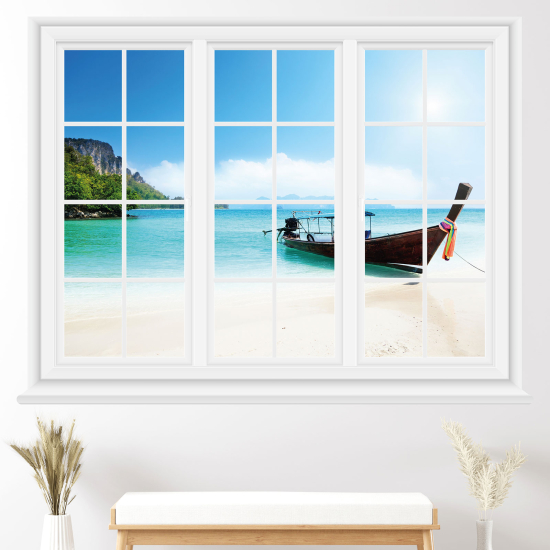 Optical Illusions Window Wall Sticker - Thailand