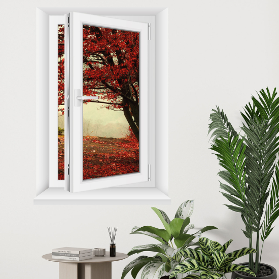 Optical Illusions Window Wall Sticker - Tree