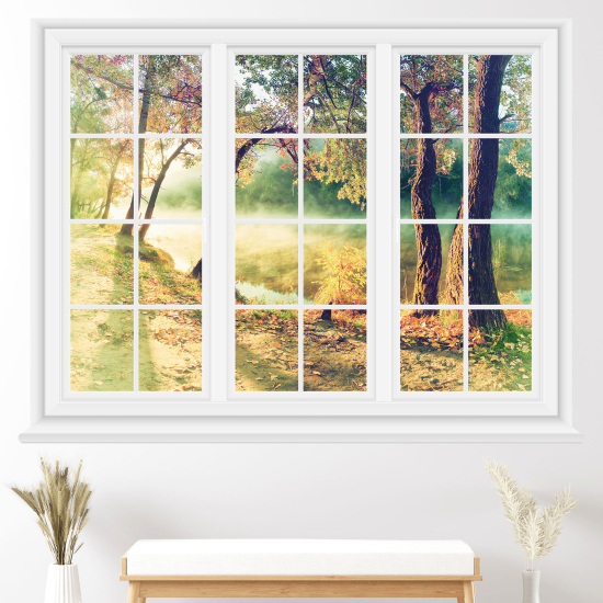 Optical Illusions Window Wall Sticker - Trees