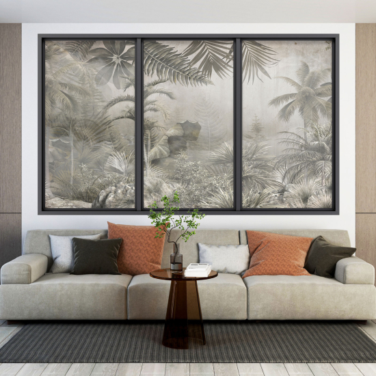 Optical Illusions Window Wall Sticker - Tropical Forest