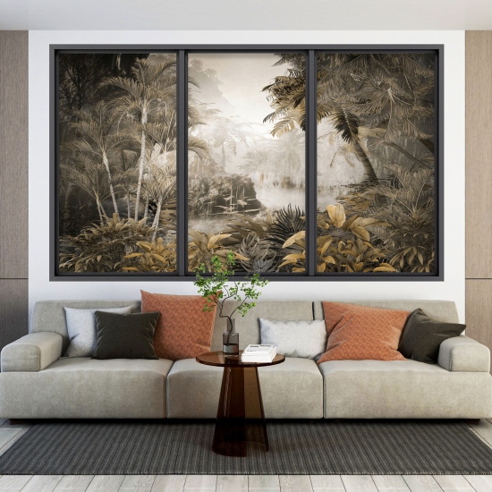 Optical Illusions Window Wall Sticker - Tropical Forest