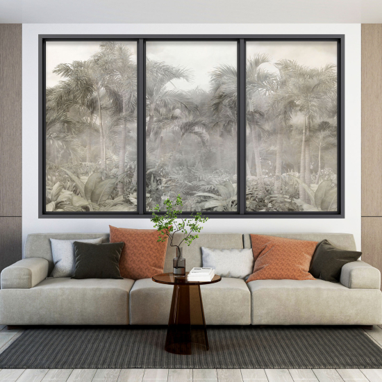 Optical Illusions Window Wall Sticker - Tropical Forest