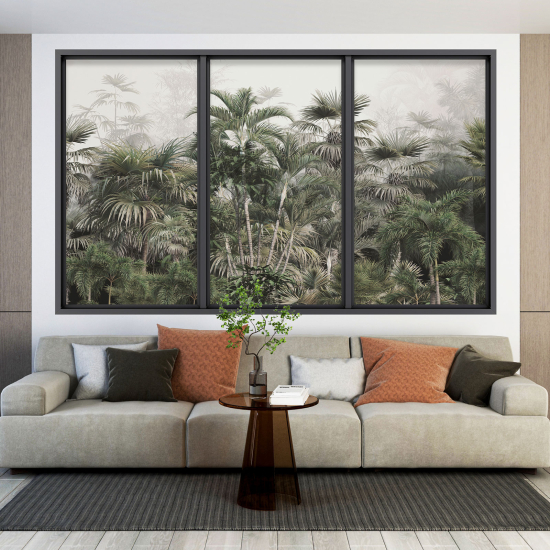 Optical Illusions Window Wall Sticker - Tropical Forest