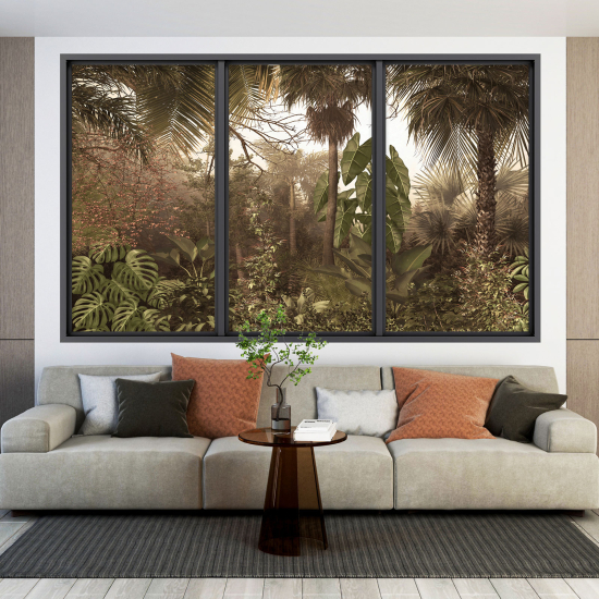 Optical Illusions Window Wall Sticker - Tropical Forest