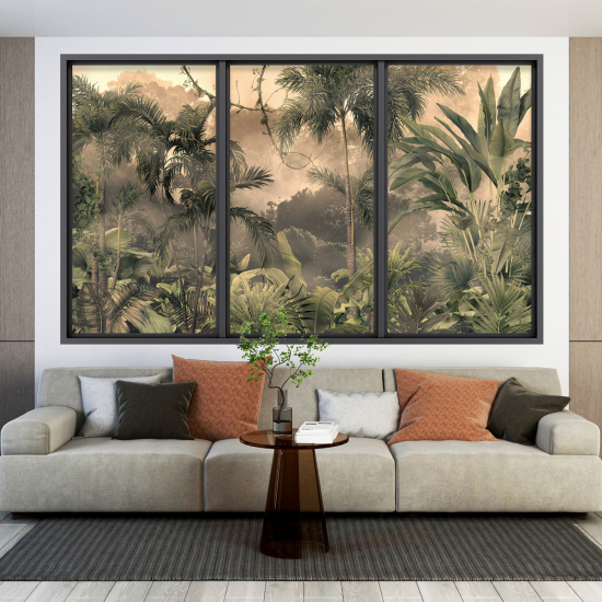 Optical Illusions Window Wall Sticker - Tropical Forest