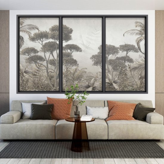 Optical Illusions Window Wall Sticker - Tropical Forest