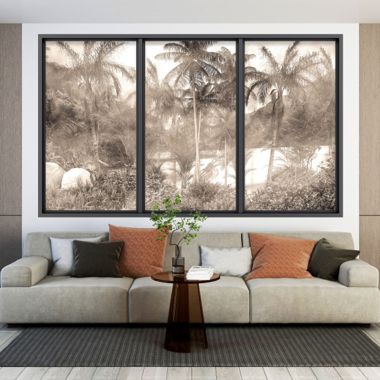 Optical Illusions Window Wall Sticker - Tropical Forest