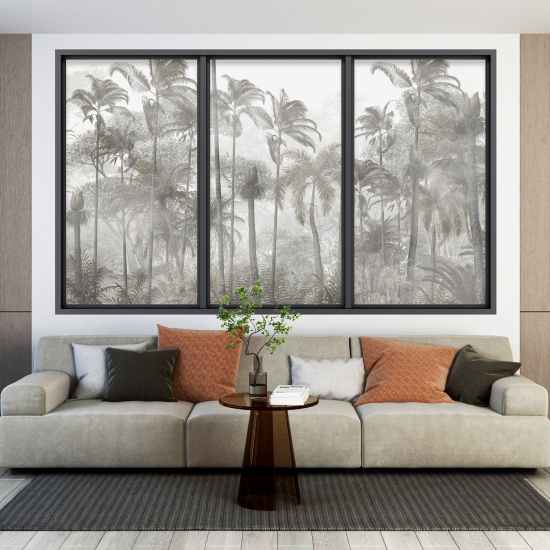 Optical Illusions Window Wall Sticker - Tropical Forest