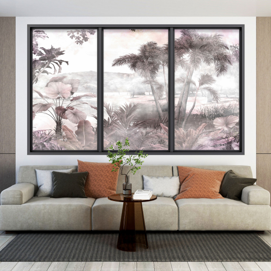 Optical Illusions Window Wall Sticker - Tropical Forest