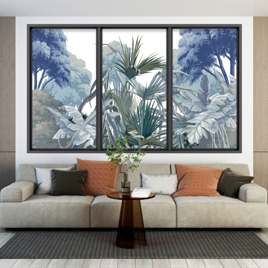 Optical Illusions Window Wall Sticker - Tropical Forest