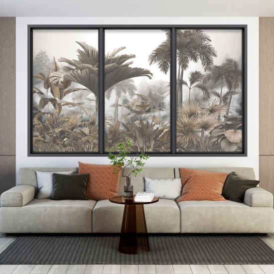 Optical Illusions Window Wall Sticker - Tropical Forest