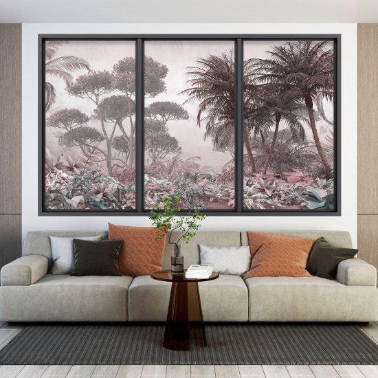 Optical Illusions Window Wall Sticker - Tropical Forest