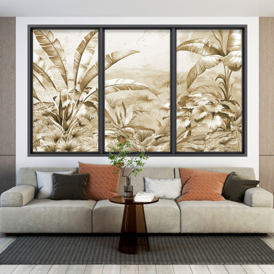 Optical Illusions Window Wall Sticker - Tropical Forest