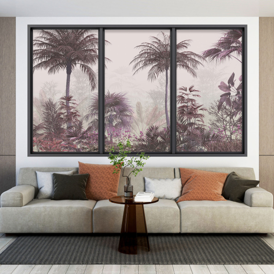 Optical Illusions Window Wall Sticker - Tropical Forest