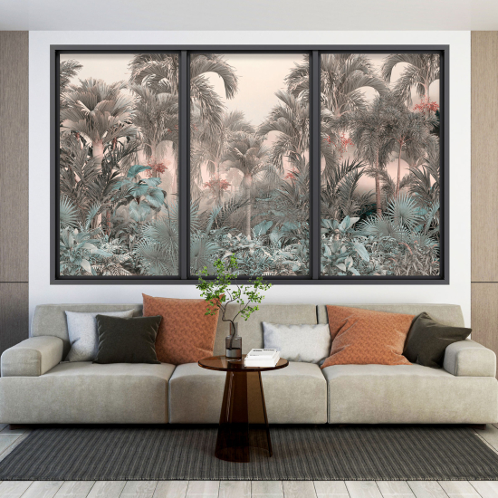 Optical Illusions Window Wall Sticker - Tropical Forest