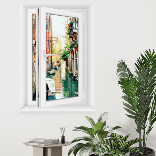 Optical Illusions Window Wall Sticker - Venice