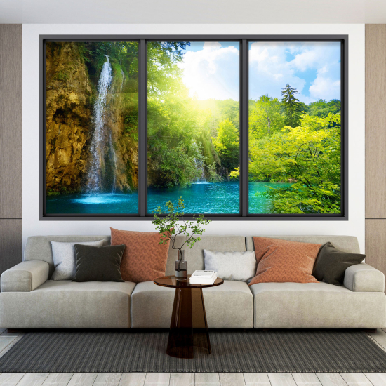 Optical Illusions Window Wall Sticker - Waterfall