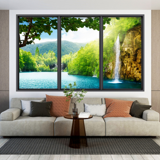 Optical Illusions Window Wall Sticker - Waterfall