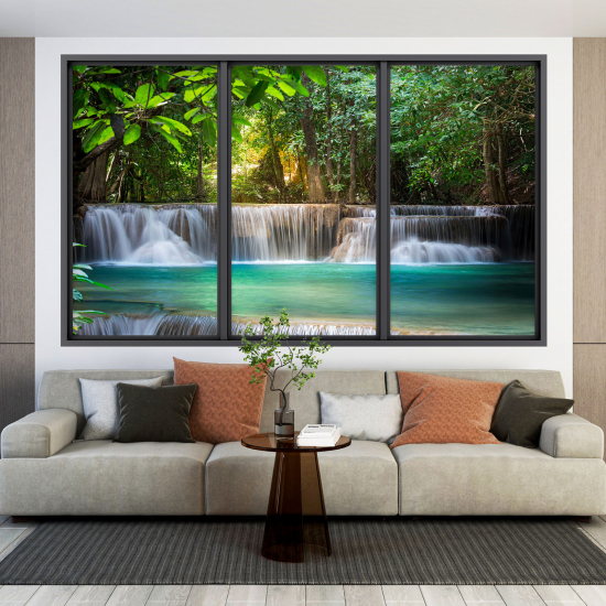 Optical Illusions Window Wall Sticker - Waterfall