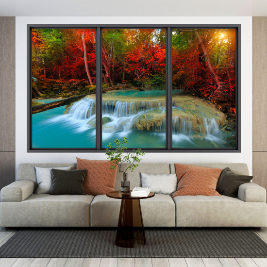 Optical Illusions Window Wall Sticker - Waterfall