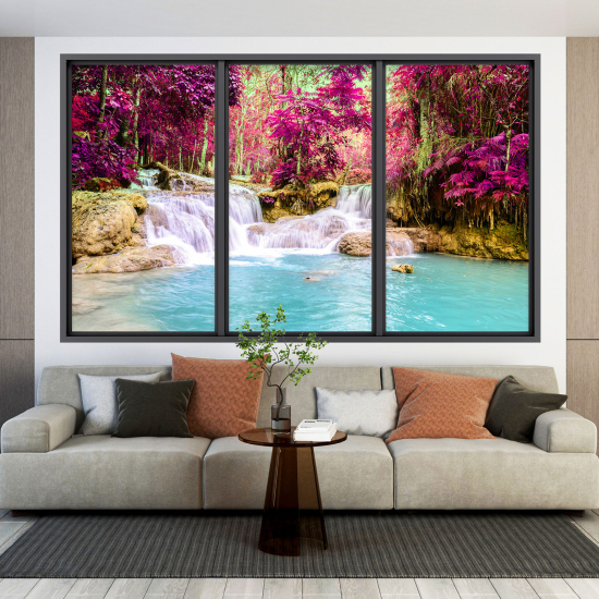 Optical Illusions Window Wall Sticker - Waterfall