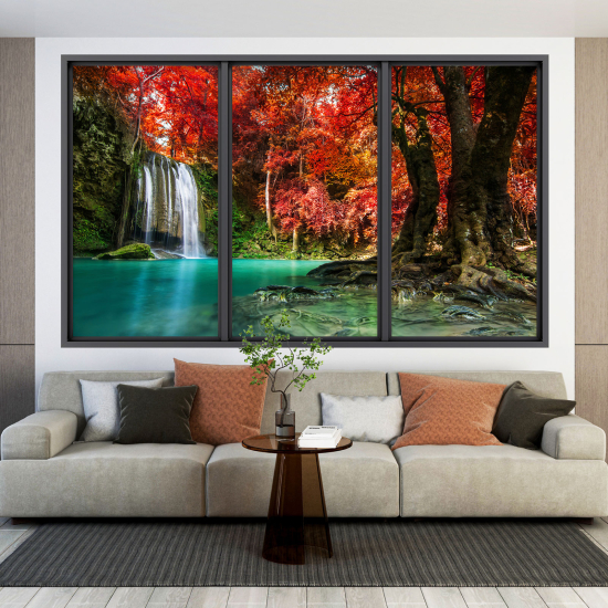 Optical Illusions Window Wall Sticker - Waterfall