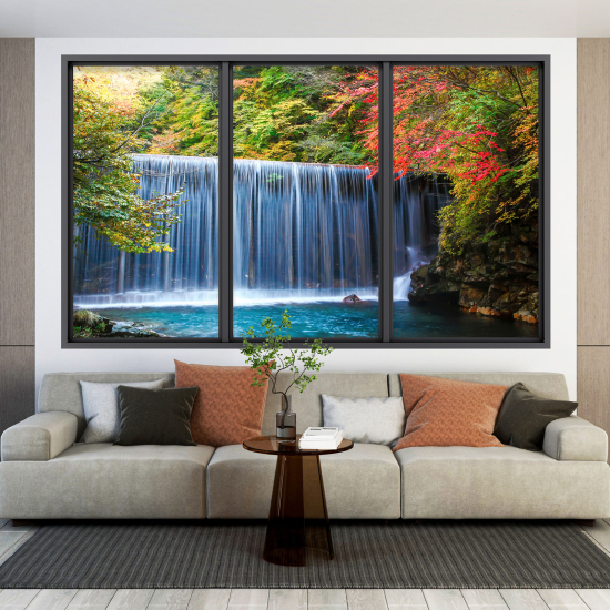 Optical Illusions Window Wall Sticker - Waterfall