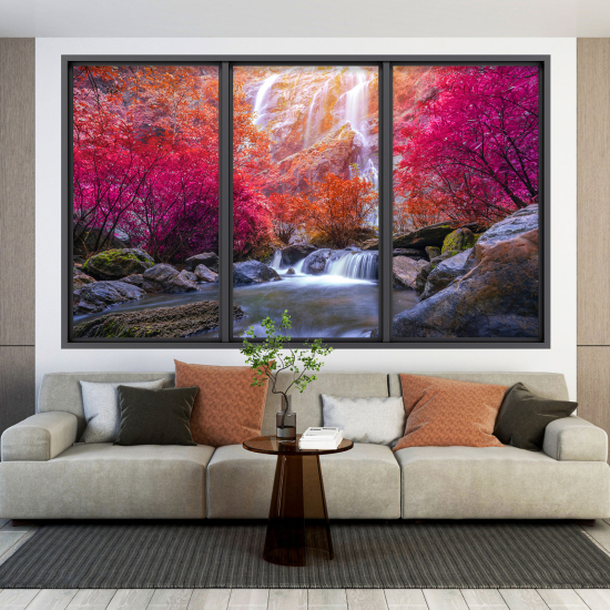 Optical Illusions Window Wall Sticker - Waterfall