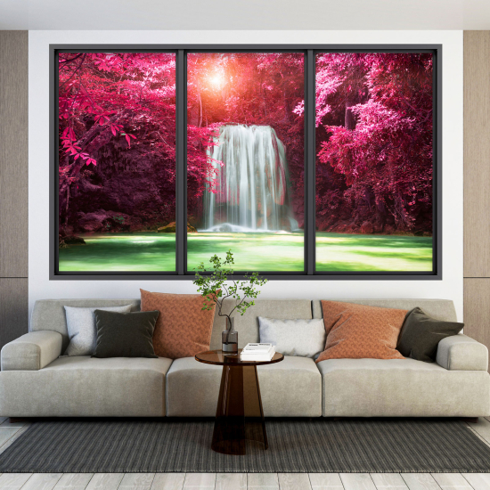 Optical Illusions Window Wall Sticker - Waterfall