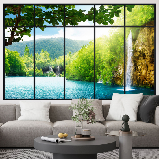 Optical Illusions Window Wall Sticker - Waterfall