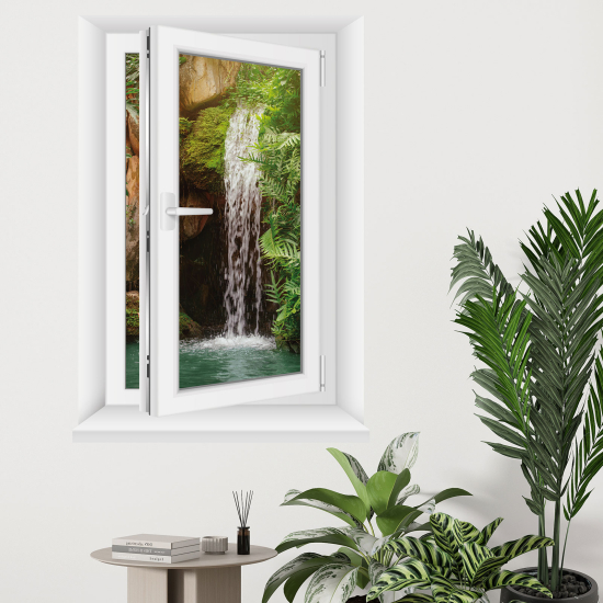 Optical Illusions Window Wall Sticker - Waterfall