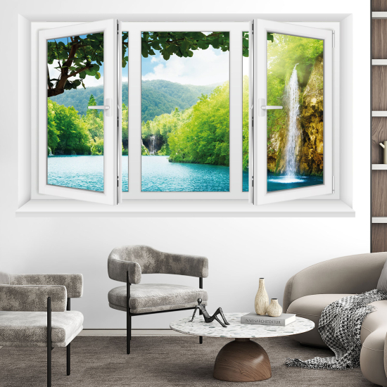 Optical Illusions Window Wall Sticker - Waterfall