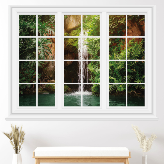 Optical Illusions Window Wall Sticker - Waterfall