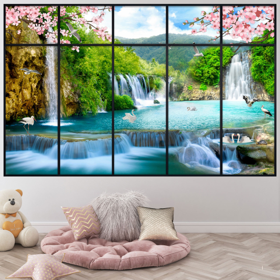 Optical Illusions Window Wall Sticker - Waterfalls