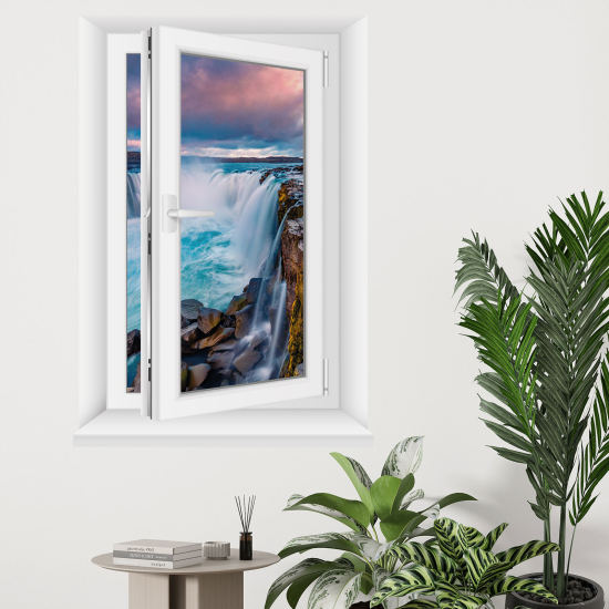 Optical Illusions Window Wall Sticker - Waterfalls