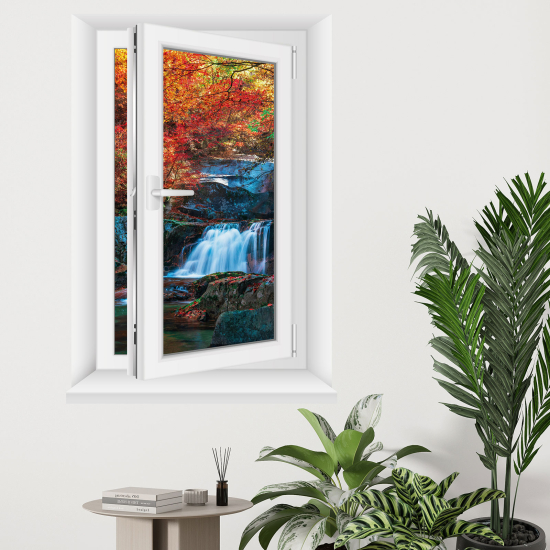 Optical Illusions Window Wall Sticker - Waterfalls