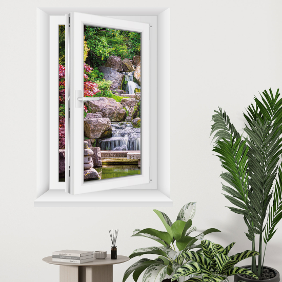 Optical Illusions Window Wall Sticker - Waterfalls