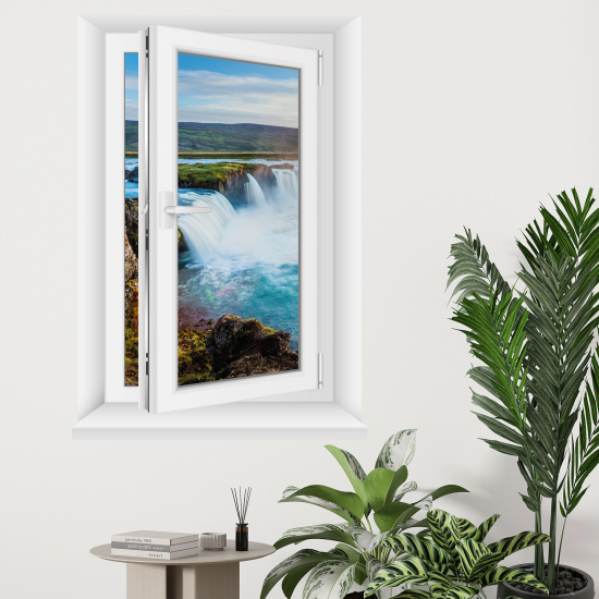 Optical Illusions Window Wall Sticker - Waterfalls